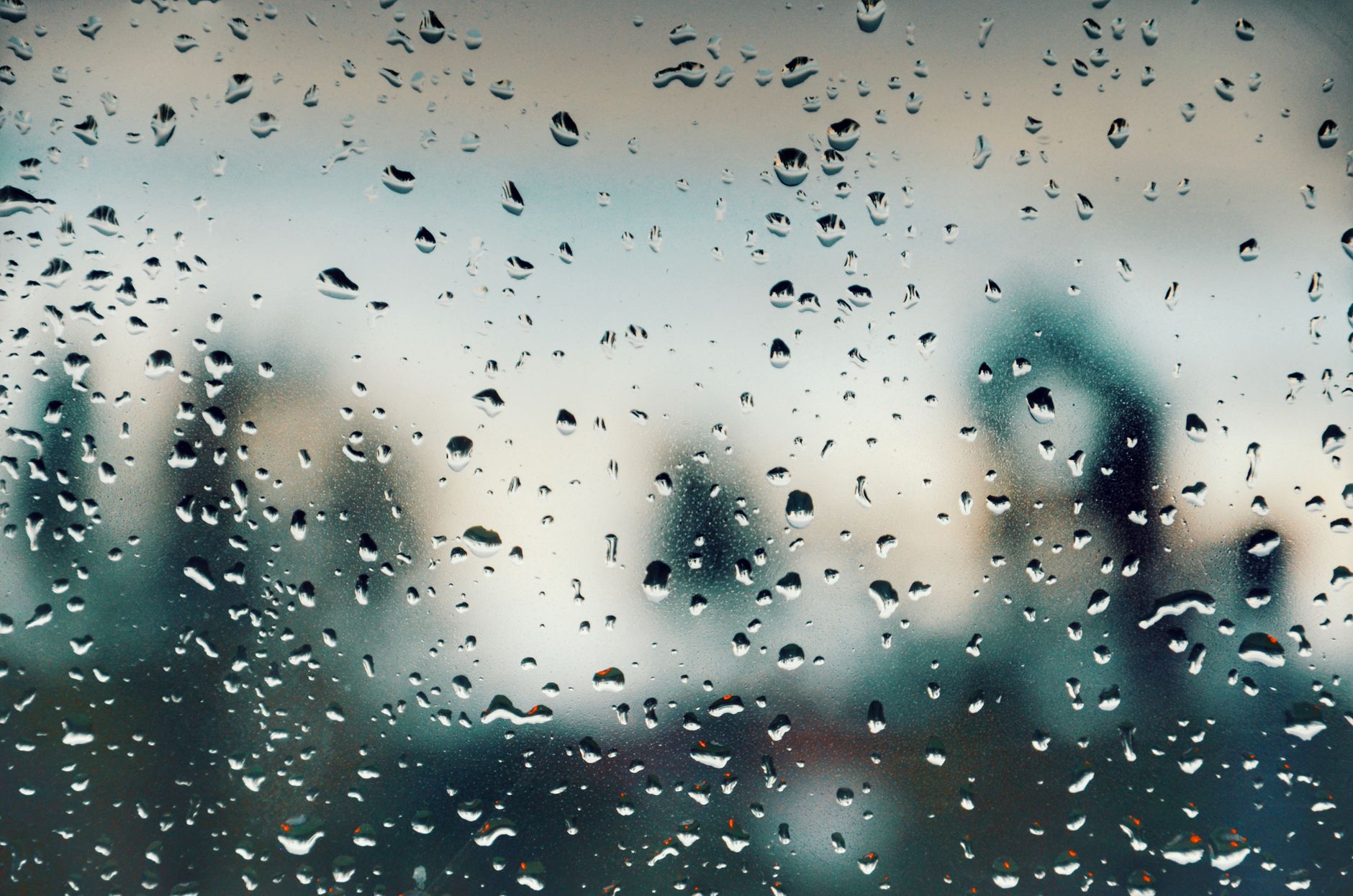 light rain drizzle window